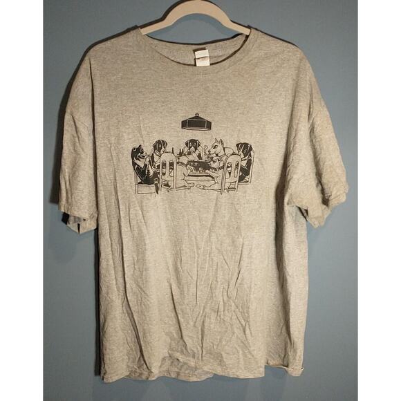 Fruit of the Loom Dogs Playing POKER T-Shirt Mens XL HD COTTON - Picture 1 of 4